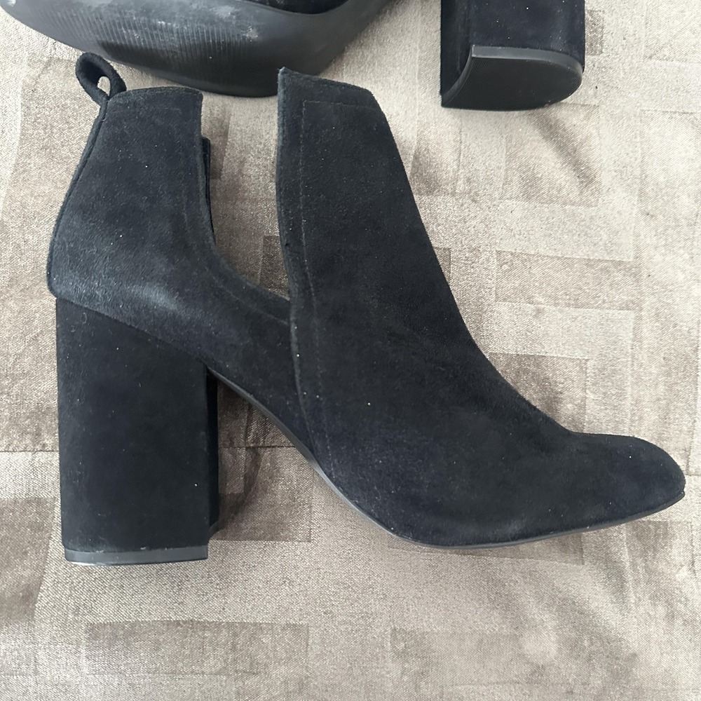 Steve Madden Boots Womens Size 11 Black Leather Norelle Ankle Booties Block Heel - Picture 3 of 16
